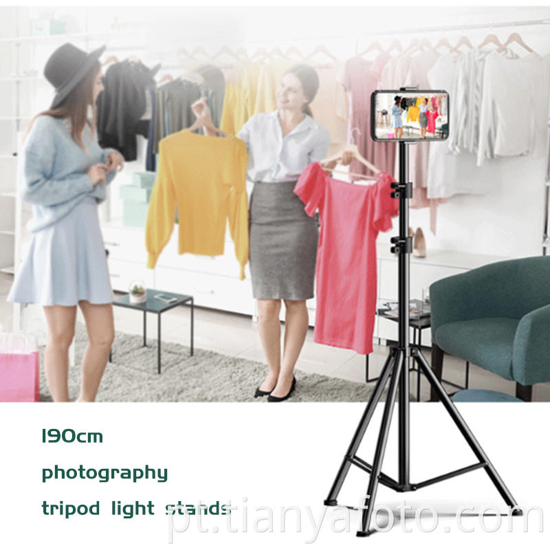 Telefone de 210 cm LED anel de luz para fotos Tripé luz de tripé significa suportes de luz de tripé de fotografia